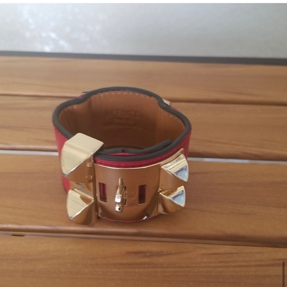 Collier de Chien Bracelet - Red Leather - Picture 2 of 10